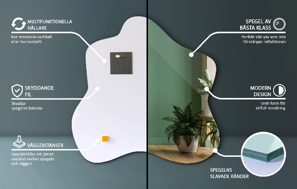 Ogledalo packe asimetrično 77x77 cm