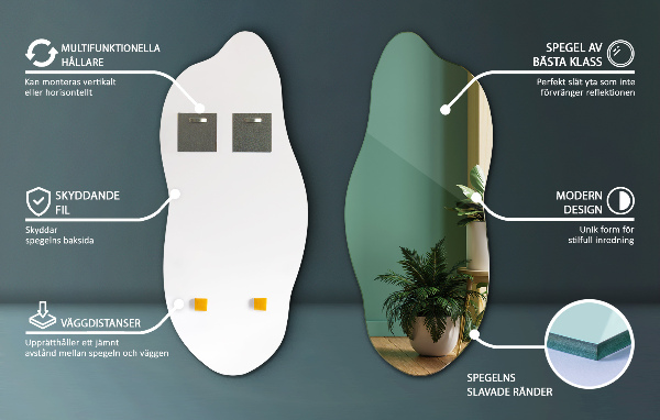 Ogledalo nepravilna oblika brez okvirja 40x90 cm