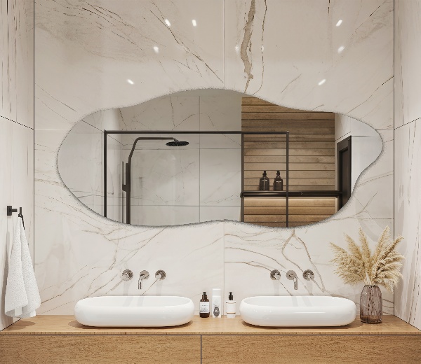 Ogledalo nepravilna oblika brez okvirja 40x90 cm