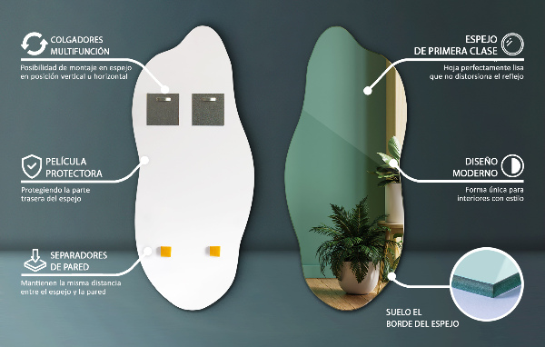 Organsko ogledalo sodoben 45x100 cm