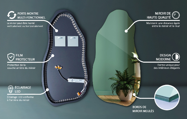 Led ogledalo nepravilna oblika dekorativni 45x90 cm