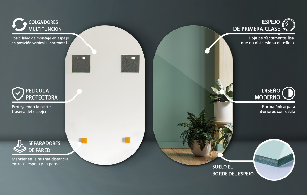 Ovalno ogledalo brez okvirja brez okvirja 52x90 cm