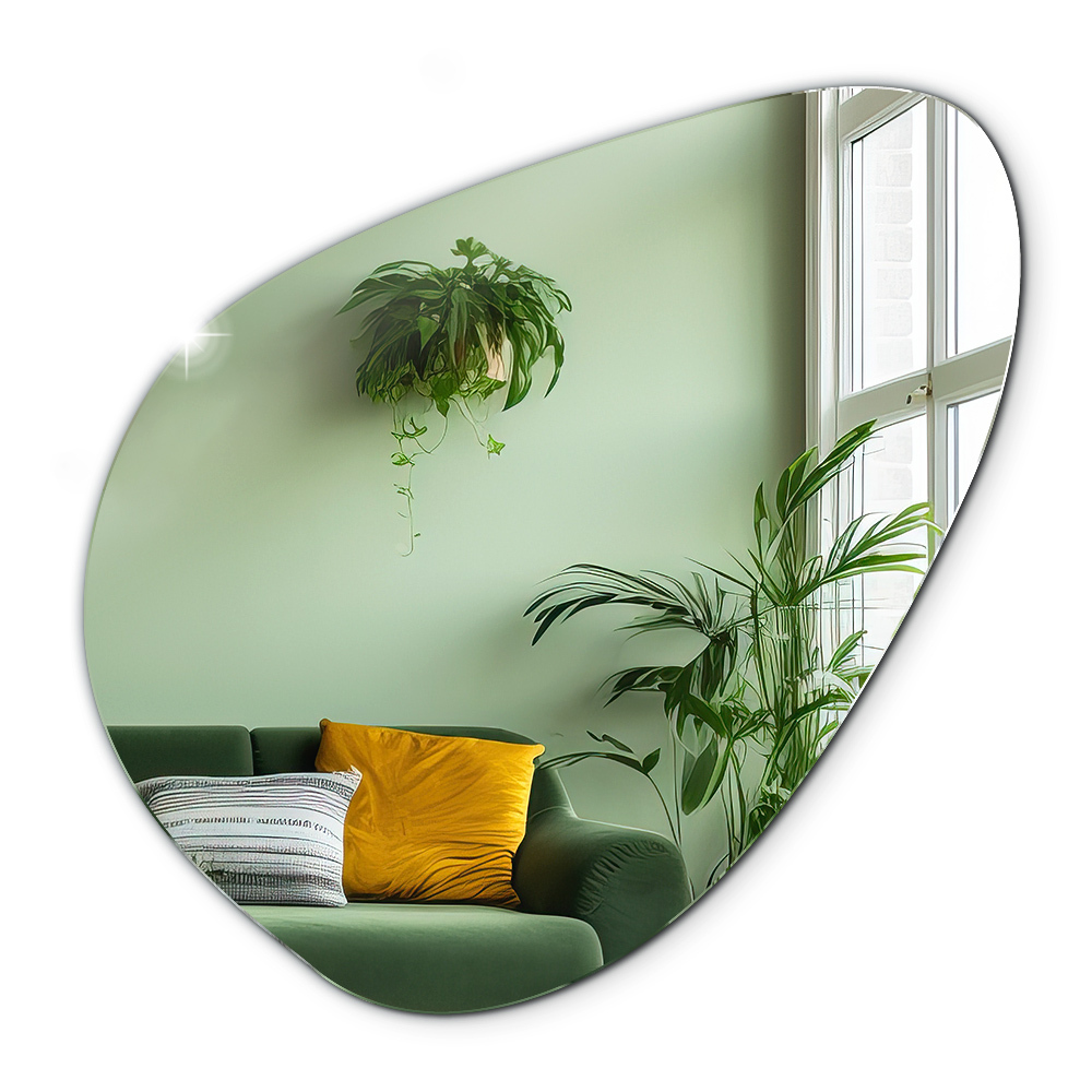 Ogledalo organsko obešeno sodobno dekorativno 68x67 cm