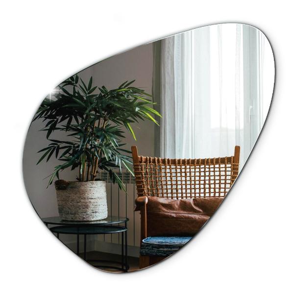 Ogledalo stensko organske oblike, lepo asimetrično 77x77 cm