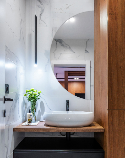 Polkrožno ogledalo 45x90 cm