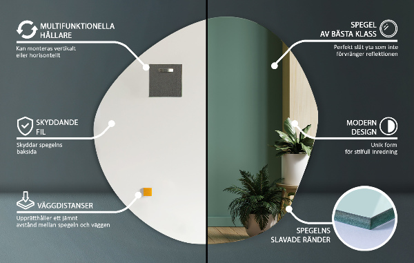 Ogledalo nepravilna oblika brez okvirja 58x58 cm