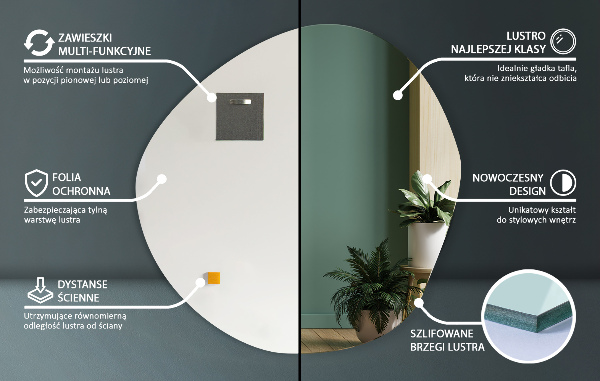 Ogledalo za zid nepravilna oblika 97x96 cm