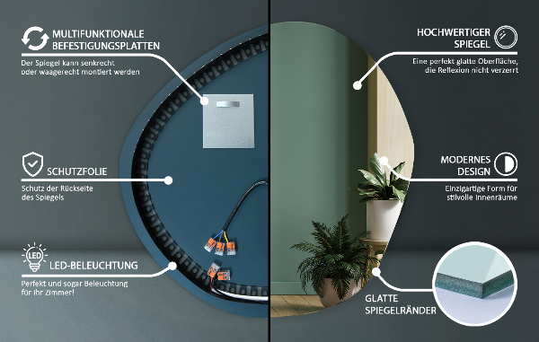 Led ogledalo nepravilna oblika 58x58 cm