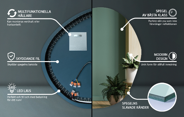 Led ogledalo nepravilna oblika 77x77 cm
