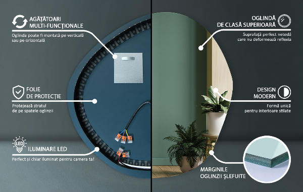 Led ogledalo nepravilna oblika 97x96 cm