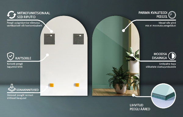 Polovično ovalno zrcalo 50x90 cm