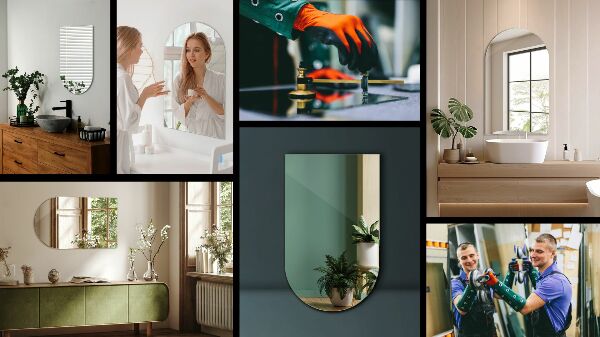 Polovično ovalno zrcalo 50x90 cm