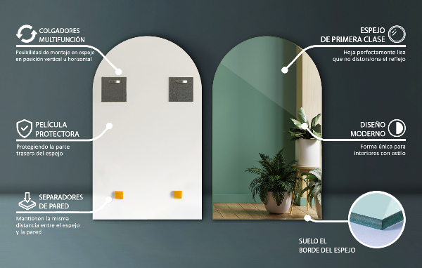 Polovinsko ovalno ogledalo 60x100 cm