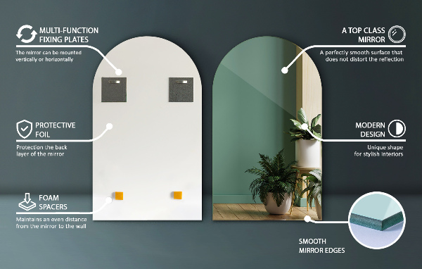 Polovinsko ovalno ogledalo 60x100 cm