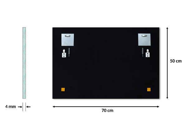 Pravokotno ogledalo brez okvirja 70x50 cm