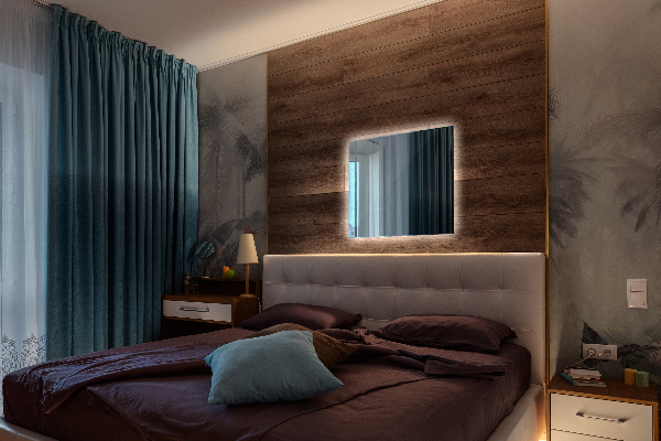 Pravokotno ogledalo z led osvetlitvijo 50x50 cm