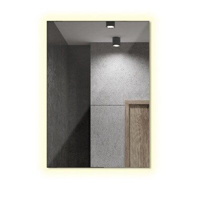 Pravokotno stensko ogledalo z led osvetlitvijo 80x60 cm