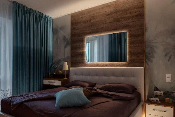 Pravokotno led ogledalo za kopalnico 100x70 cm