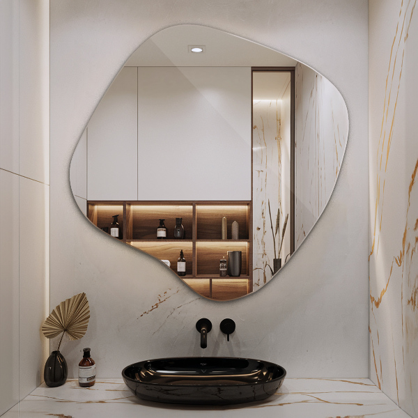 Ogledalo asimetrično v obliki packe izvirnik 48x48 cm