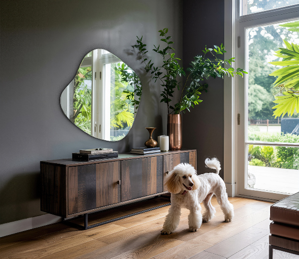 Ogledalo asimetrično v obliki packe izvirnik 58x59 cm