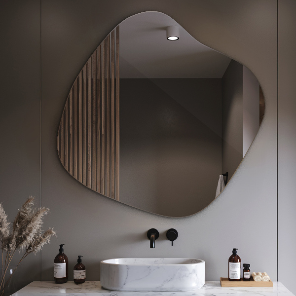 Ogledalo asimetrično v obliki packe izvirnik 77x77 cm