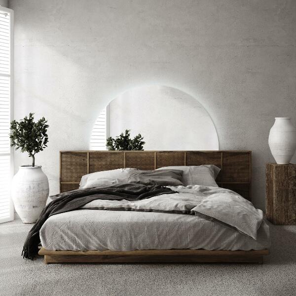 Ogledalo polkrožno z led osvetlitvijo 30x60 cm