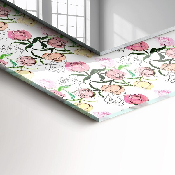 Ogledalo z okrasnim okvirjem Cvetlični motivi