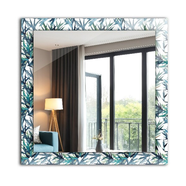 Okrasno ogledalo Bambusovi listi v akvarelu