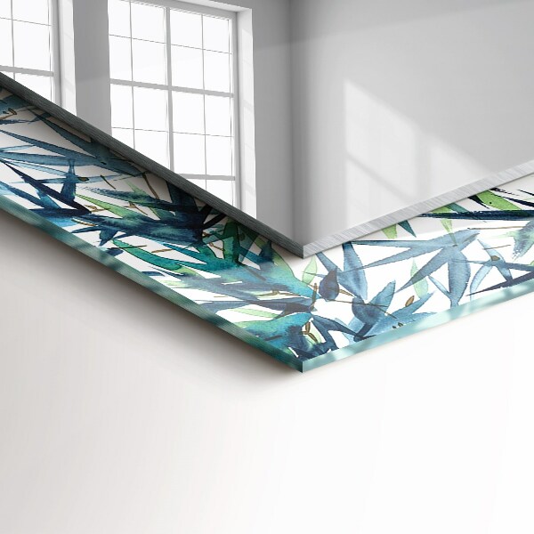 Okrasno ogledalo Bambusovi listi v akvarelu