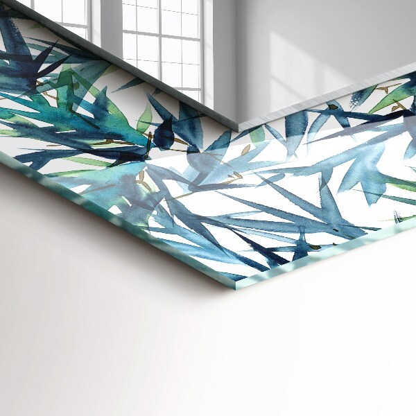 Okrasno ogledalo Bambusovi listi v akvarelu