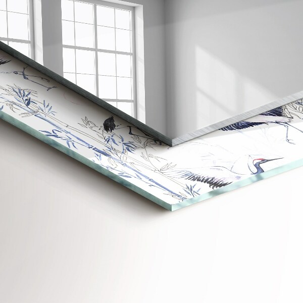 Dekorativno ogledalo Žerjavi in bambus