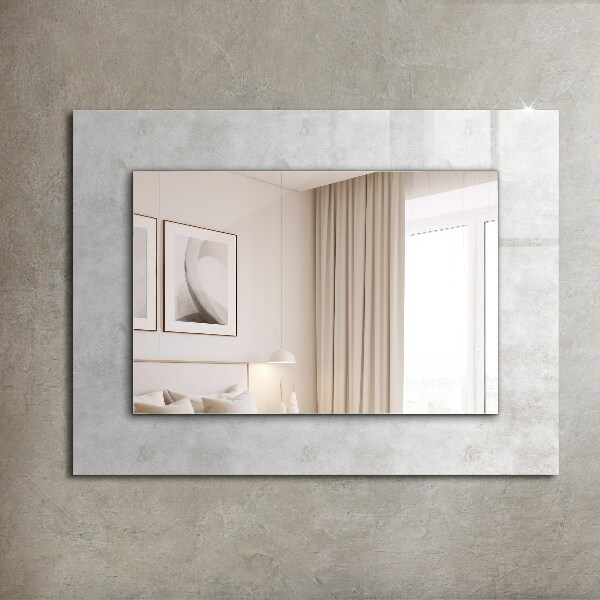 Tiskano ogledalo Motiv na sivi tkanini