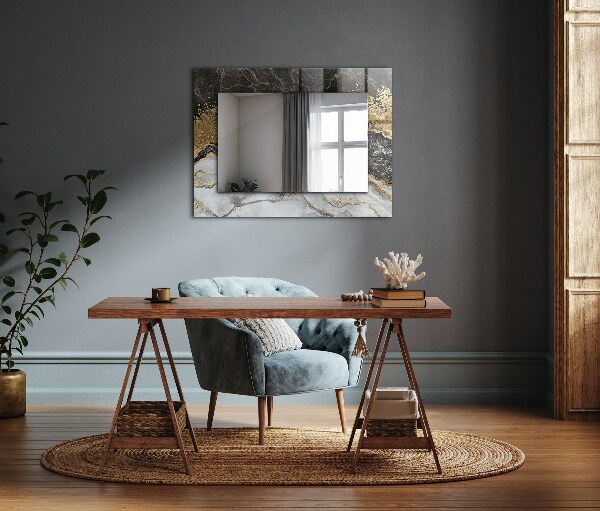 Okrasno ogledalo Abstraktni marmor z žilami