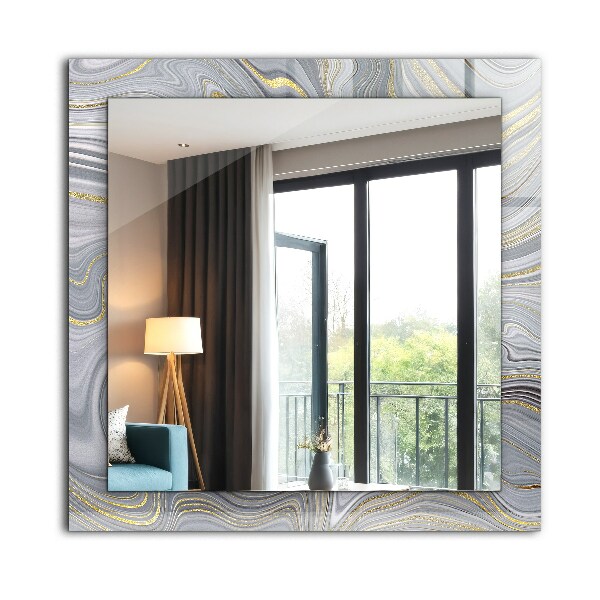 Ogledalo s potiskanim okvirjem Abstraktni motivi iz marmorja
