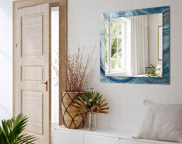 Dekorativno ogledalo Modri abstraktni valovi