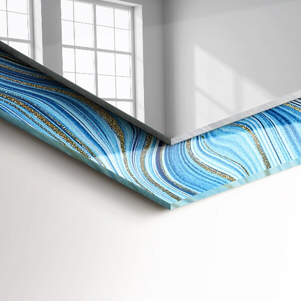 Ogledalo z okrasnim okvirjem Modri abstraktni vzorec