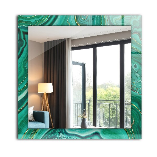 Ogledalo s potiskanim okvirjem Zelena abstraktna tekstura