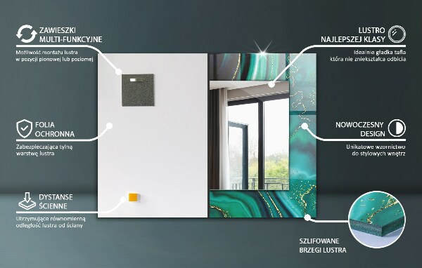 Dekorativno ogledalo Abstraktni geometrijski vzorec