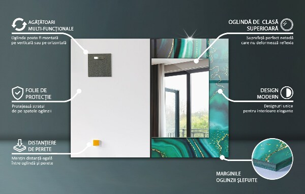 Okrasno ogledalo Abstraktni geometrijski mozaik