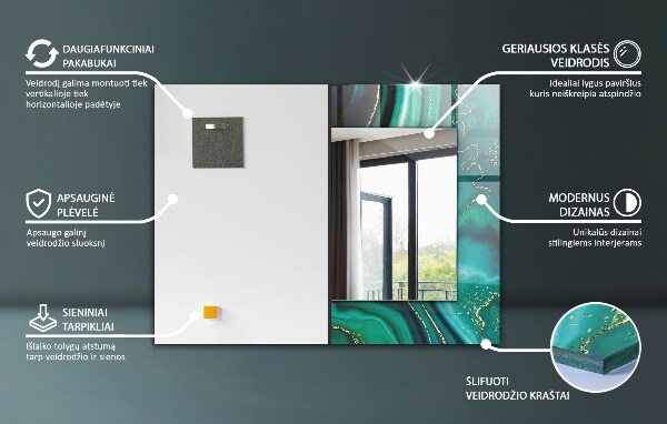 Okrasno ogledalo Abstraktni geometrijski mozaik