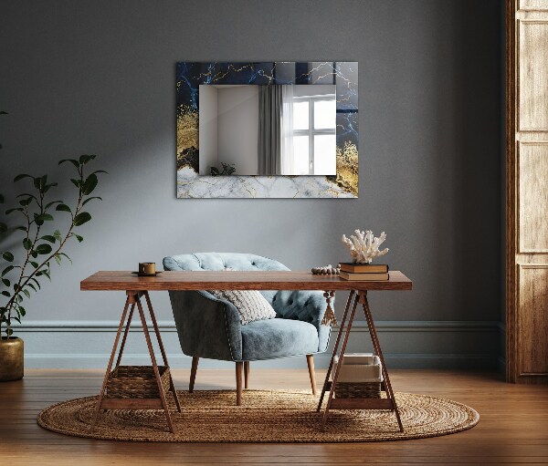 Ogledalo s potiskanim okvirjem Abstraktni marmor