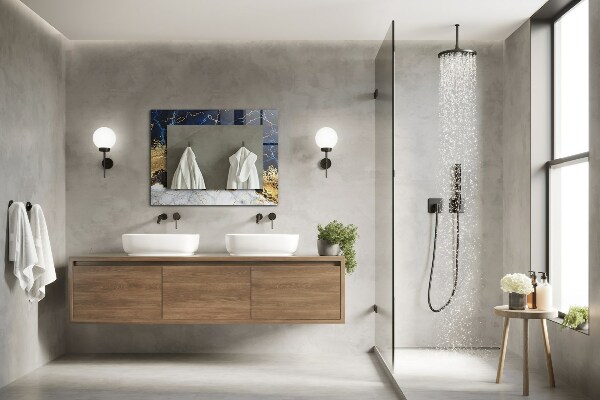 Ogledalo s potiskanim okvirjem Abstraktni marmor