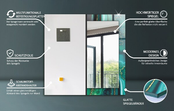 Tiskano ogledalo Vodne kapljice na ventilatorjih