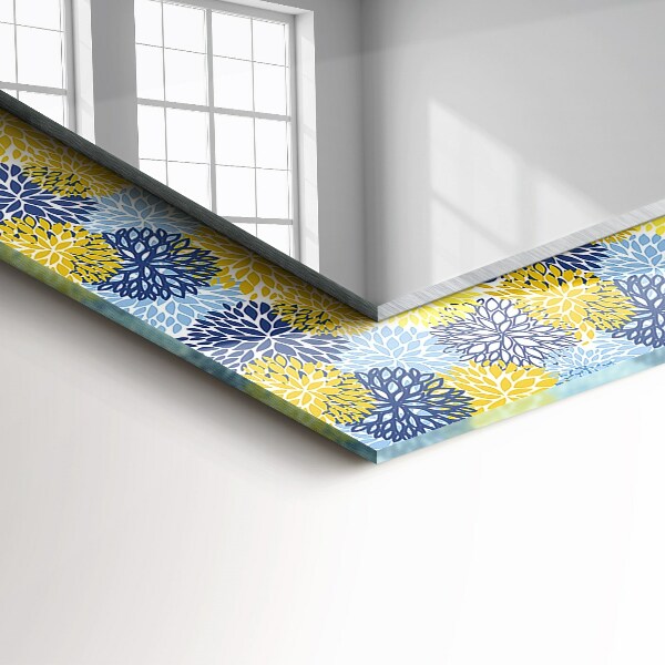 Ogledalo z okrasnim okvirjem Barvni cvetlični vzorec