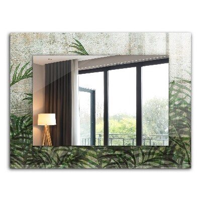 Ogledalo z okrasnim okvirjem Zeleni listi praproti