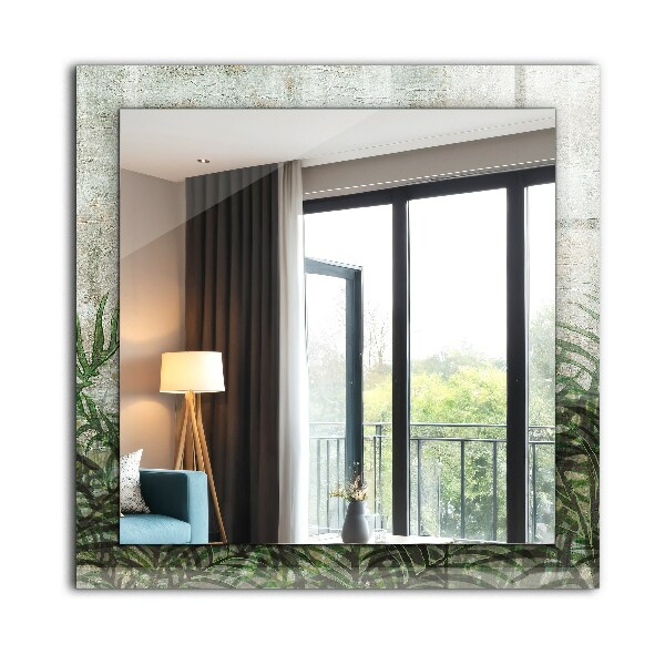 Ogledalo z okrasnim okvirjem Zeleni listi praproti