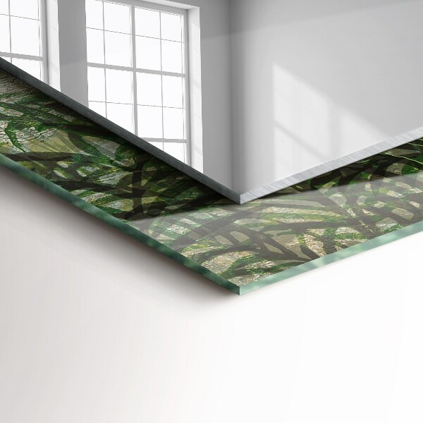 Ogledalo z okrasnim okvirjem Zeleni listi praproti