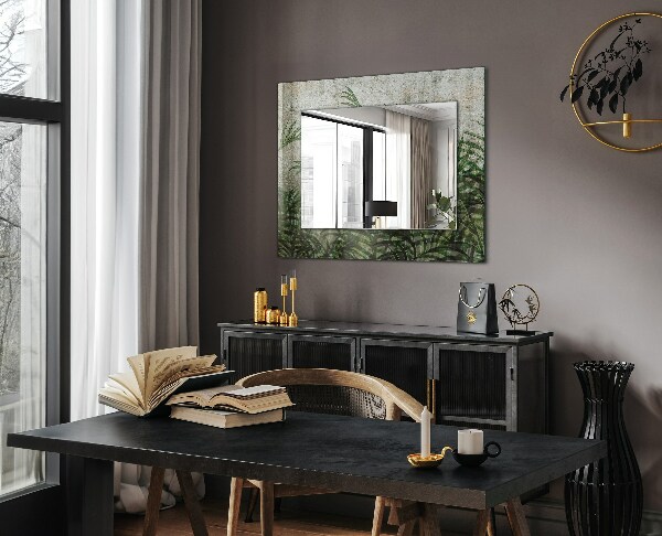 Ogledalo z okrasnim okvirjem Zeleni listi praproti