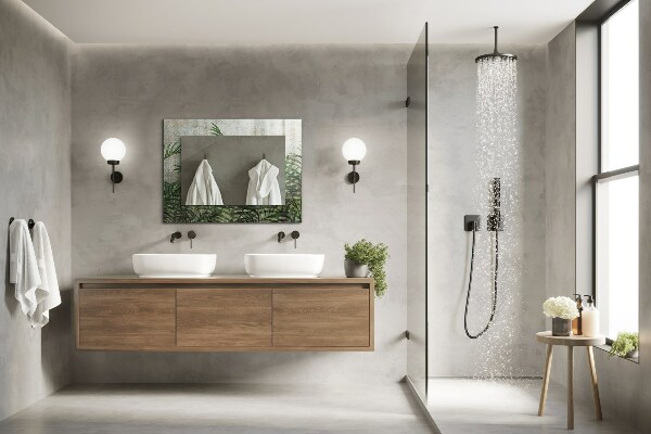 Ogledalo z okrasnim okvirjem Zeleni listi praproti