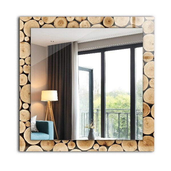 Ogledalo s potiskanim okvirjem Prerez drevesnih debel